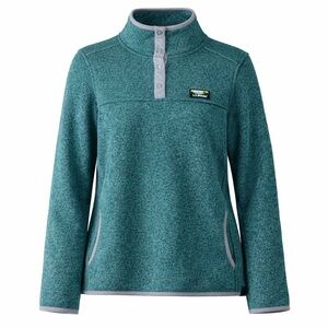 L.L.Bean Teal Sweater Fleece Pullover Snap Neck Cozy Outdoor Quarter Snap Small